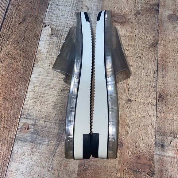 Juicy Couture In Love Black Smoke Clear Transparent Slides Sandals RARE - Picture 5 of 12